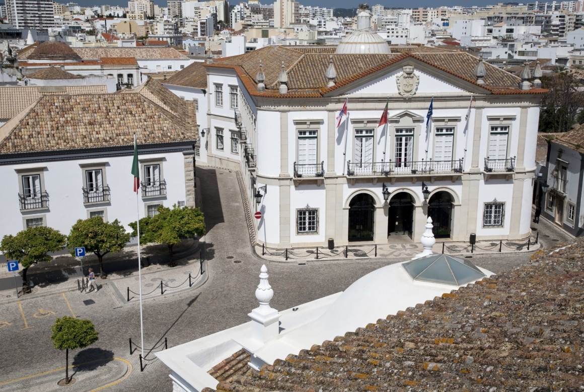 'Faro, Portugal. The City Hall: view from the top of the Cathedral.' - Algarve